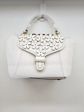 Coach Coach 1941 Courier Chalk Tea Rose Floral Applique Hand Bag Retail $598
